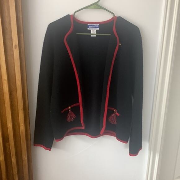 Pendelton vintage Virgin Wool‎ Holiday Gold Button Front Sweater. M - Picture 3 of 10